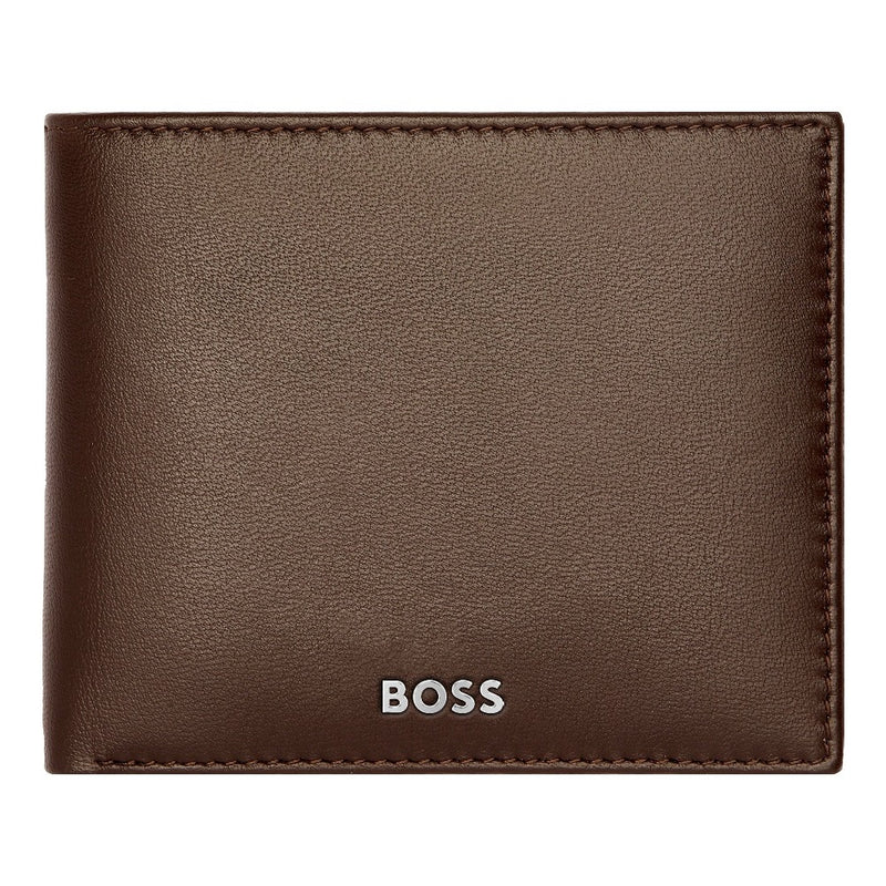 HUGO BOSS Wallet with Flap Luxury Smooth Brown Leather HLY403Y