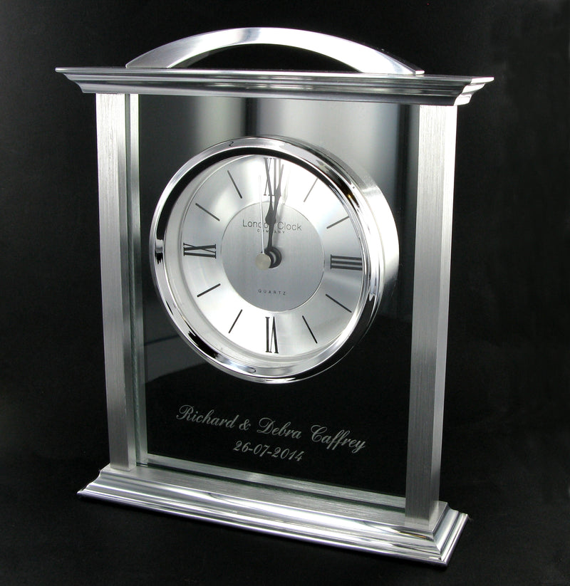 London Clock Silver Alloy Mantle Clock 17152