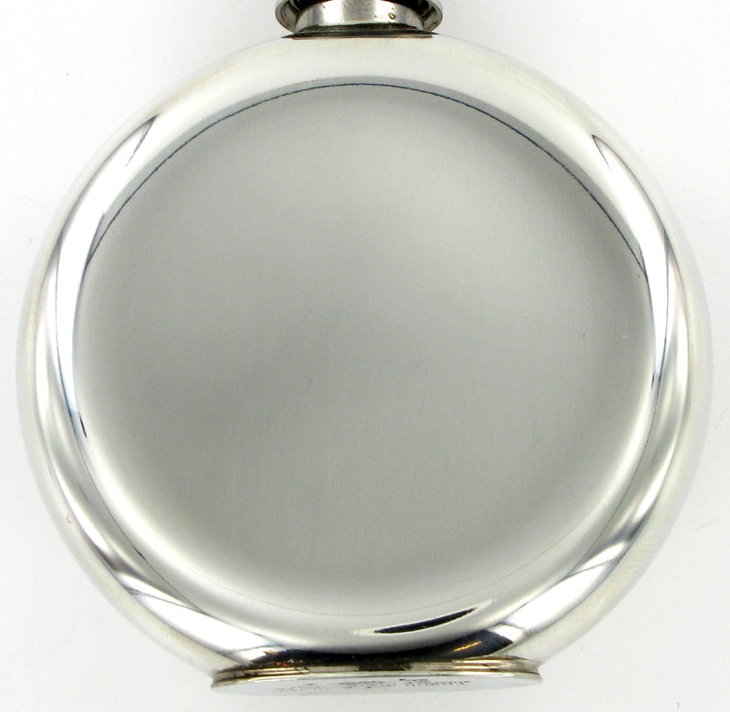 Pewter Hip Flask 4oz Round with Pattern Ring