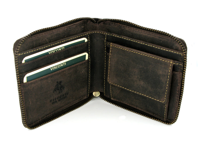 Visconti Bullet Zipped Leather Wallet 702