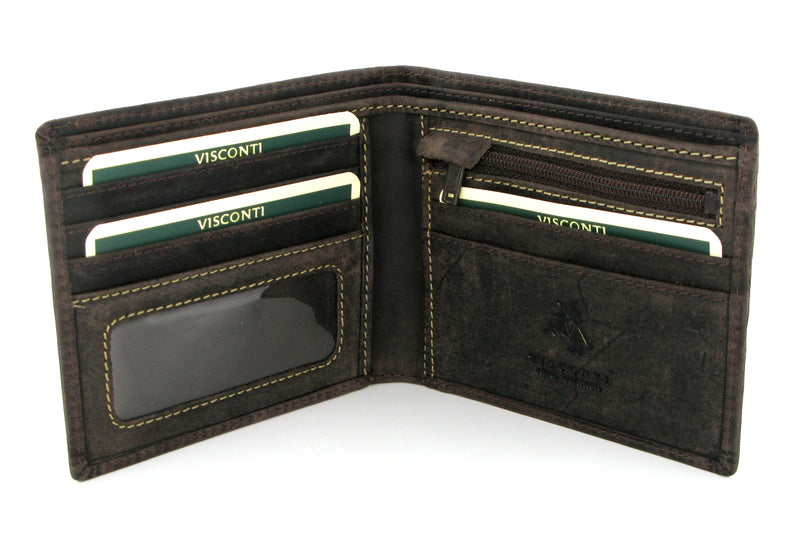 Visconti Shield Leather Wallet 707 Oil Brown