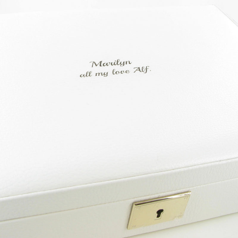 Stackers Orchid White Leather Jewellery Box Lidded 75441