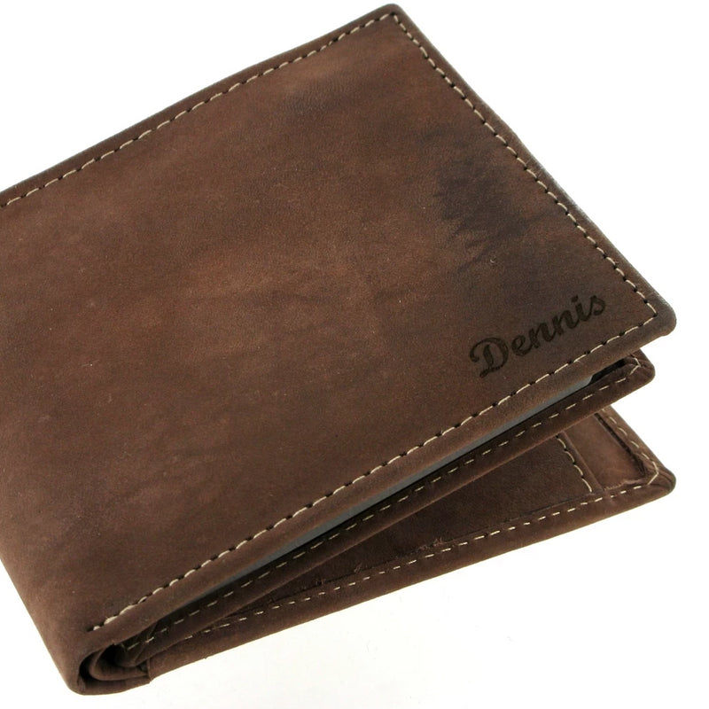 Personalised Leather Wallet In Soft Brown Distressed Leather 864