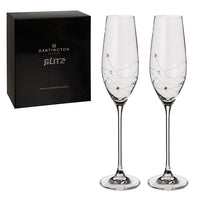 Dartington Crystal Glitz Champagne Flute Glasses