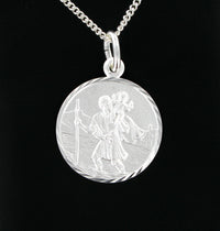Round St. Christopher with 18" Curb Chain & Presentation Box