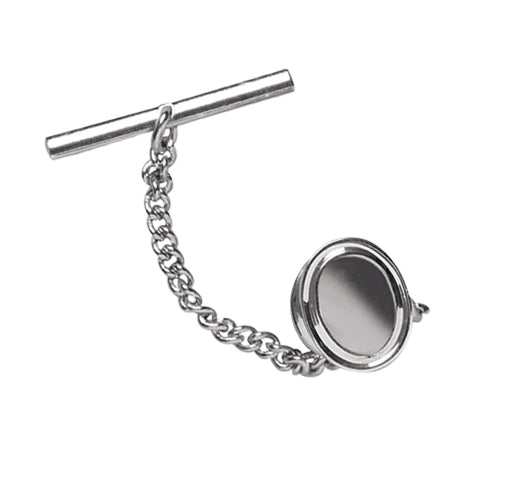 Tie Pin Solid Silver Oval with Presentation Box 8888