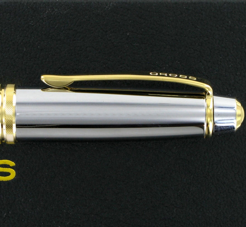 Engraved Cross AT456-6MS Bailey Chrome and Gold Fountain Pen