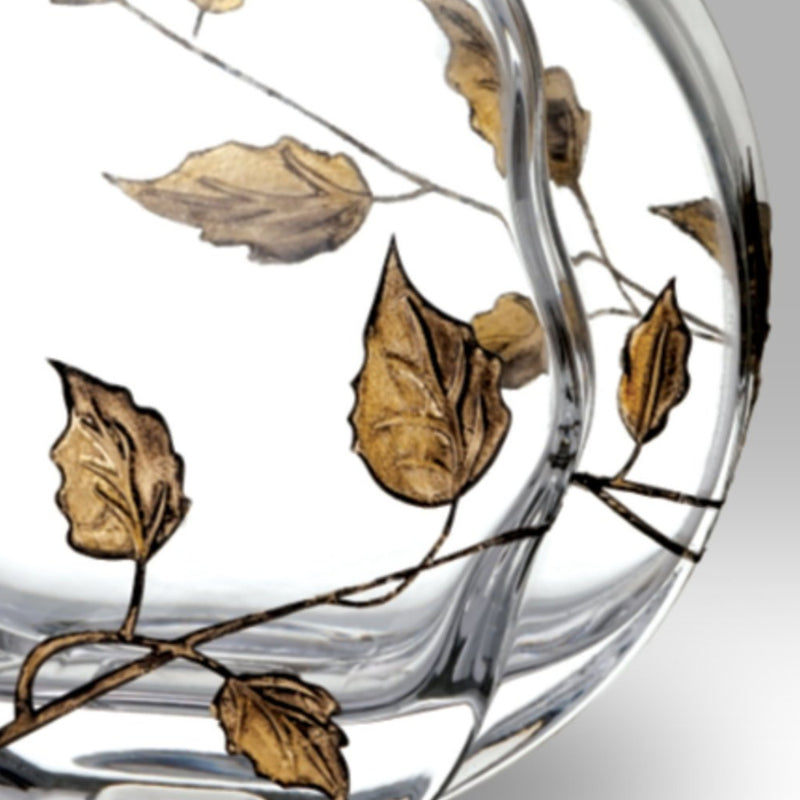Nobile Gold Leaf Circle Vase - 16cm