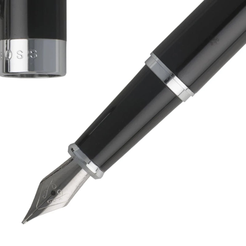 Hugo Boss Icon Fountain Pen, Black Lacquer