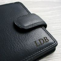 Visconti Heritage HT10 Soft Black Leather Wallet laser engrave initials or name on the front and add a message inside