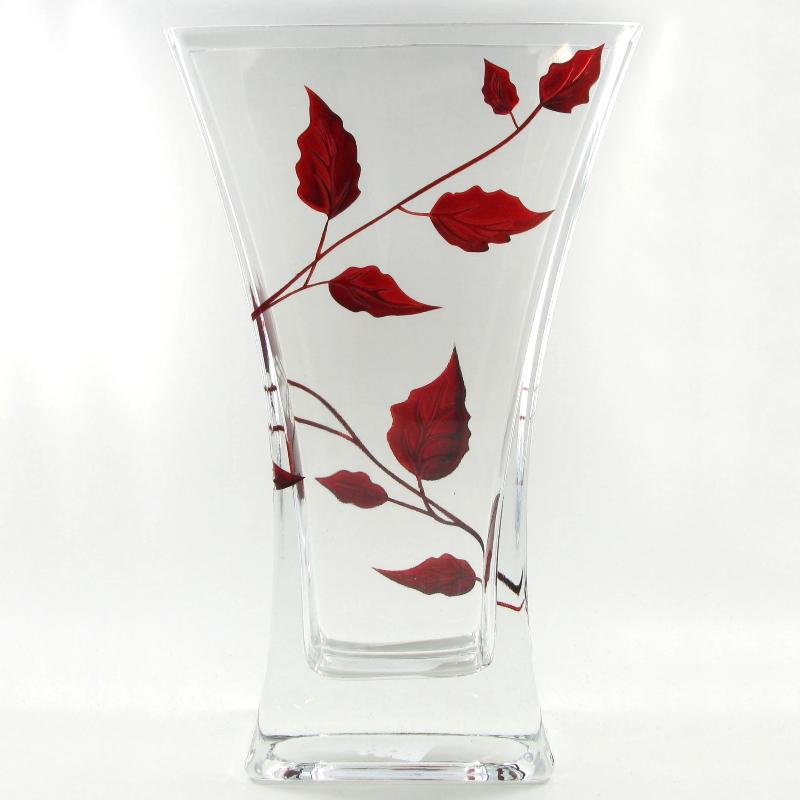 Nobile Ruby Leaf Flat Flared Vase - 23cm
