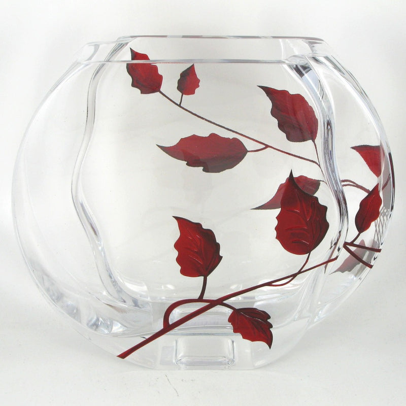 Nobile Ruby Leaf Circle Vase - 16cm