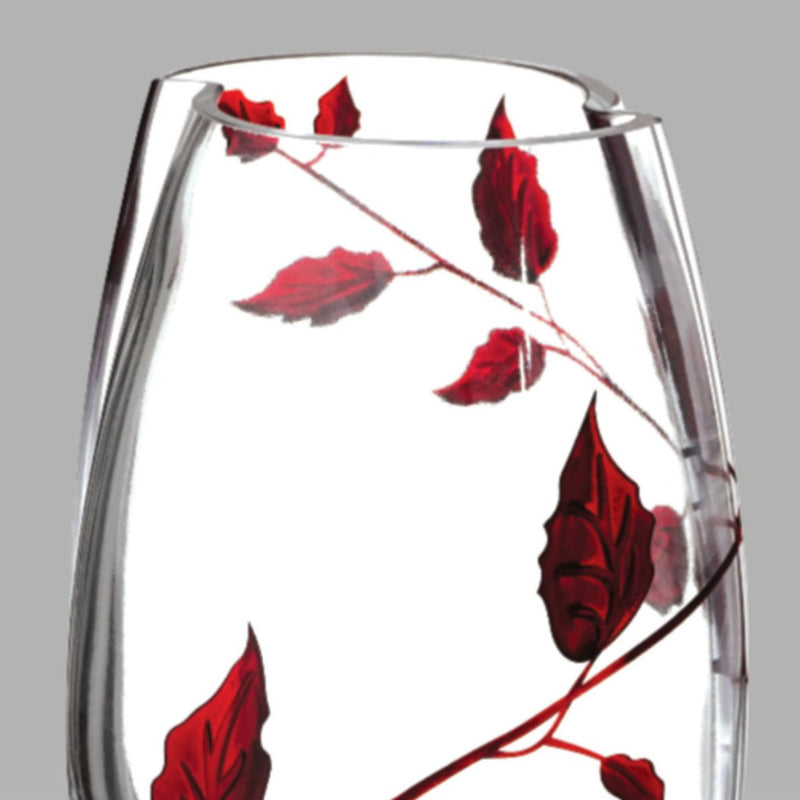 Nobile Ruby Leaf Roundish Vase - 20cm
