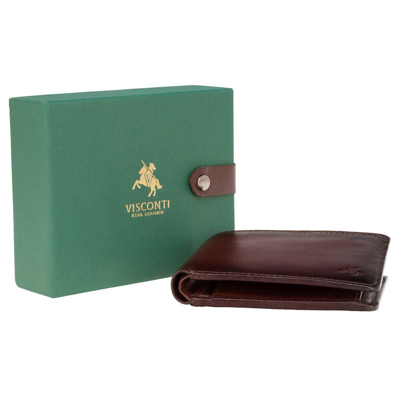 Visconti Atelier AT60 Luxury Cash & Coin Wallet Burnish Tan