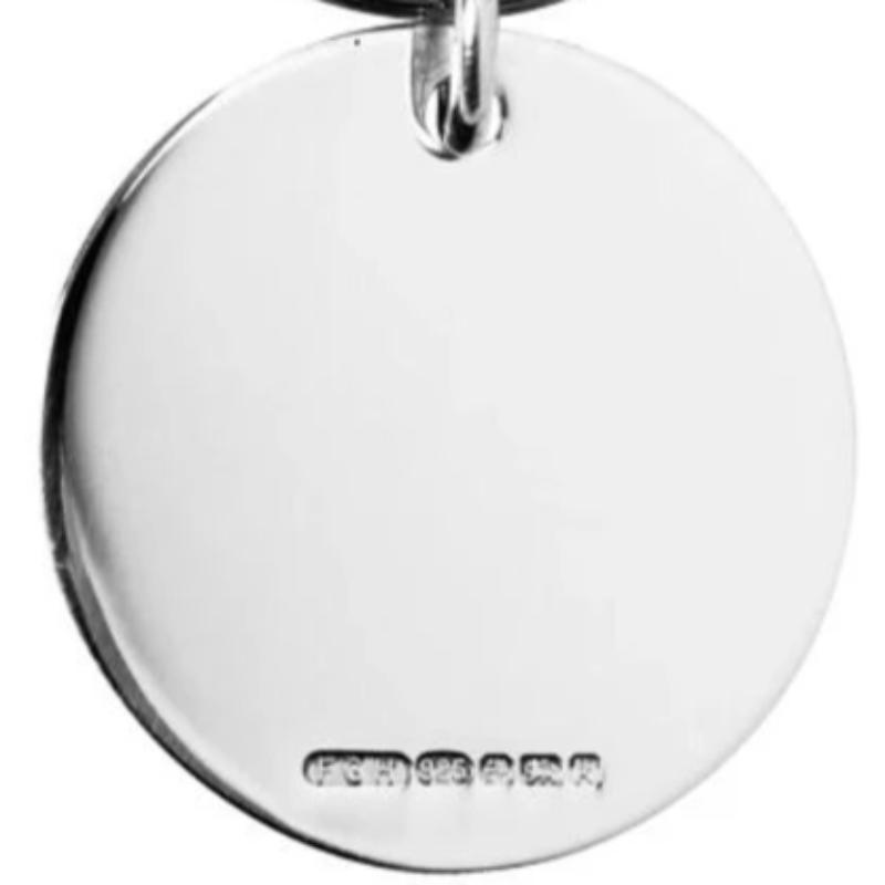 Round Keyring Solid Silver 28mm diameter 9155