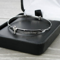 Childs Cross Expanding Bangle with Presentation Box