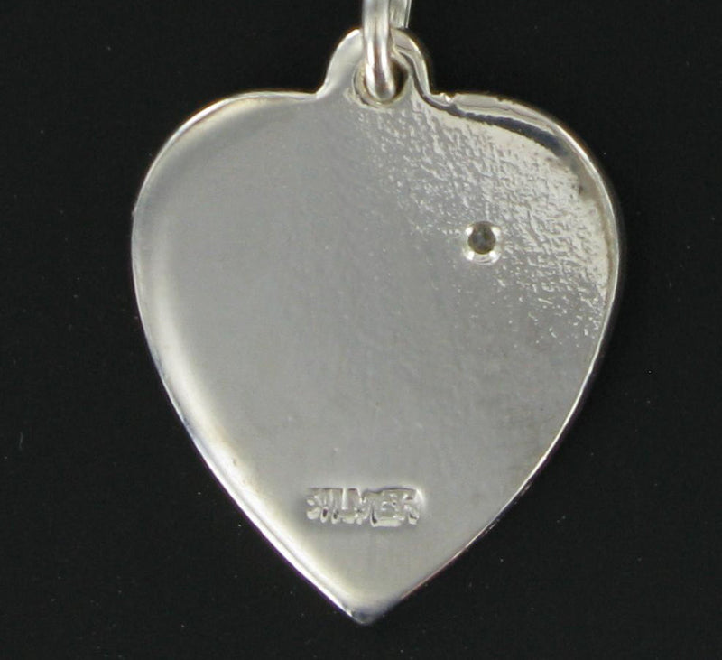 Diamond Set Heart Pendant with silver 20" curb chain
