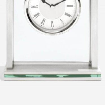 London Clock Chrome Rectangular Mantel Clock 05178