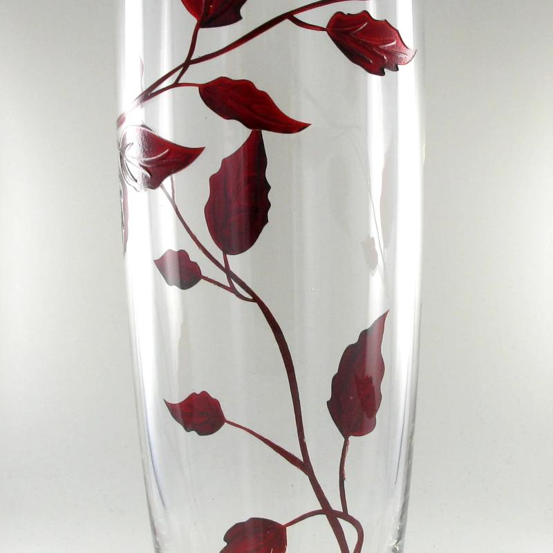 Nobile Ruby Leaf Cylinder Vase - 25cm