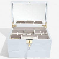 Stackers Powder Blue Leather Jewellery Box Set 3 - 75458 Personalise the Top with Laser Engraved Message