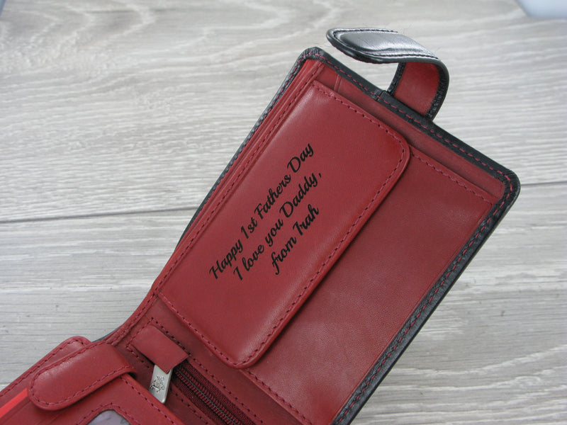 Visconti Torino TR35 Luxury Black & Red RFID Leather Wallet