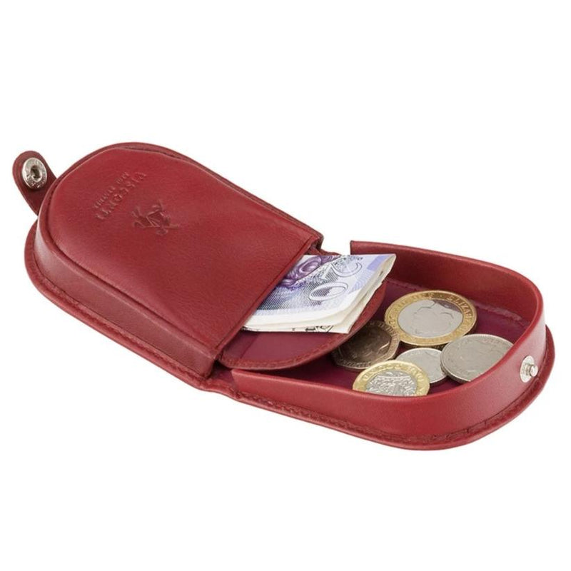Visconti Coin Tray Purse Red Leather TRY5