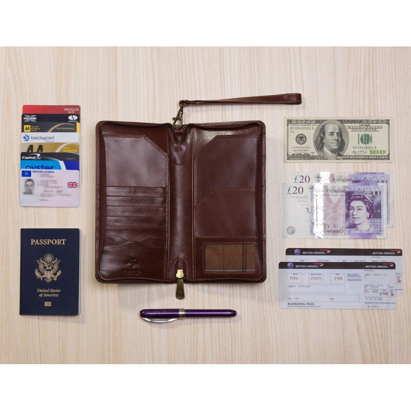 Visconti Monza Italian Brown Leather Travel Wallet MZ101