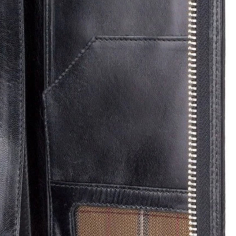Visconti Monza Italian Black Leather Travel Wallet MZ101