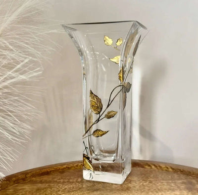 Nobile Gold Leaf Flared Vase - 22.5cm - Engraveitnow Ltd