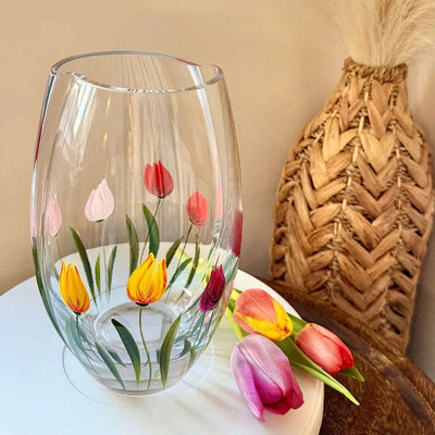 Nobile Rainbow Tulip Roundish Vase - 20cm - Engraveitnow Ltd