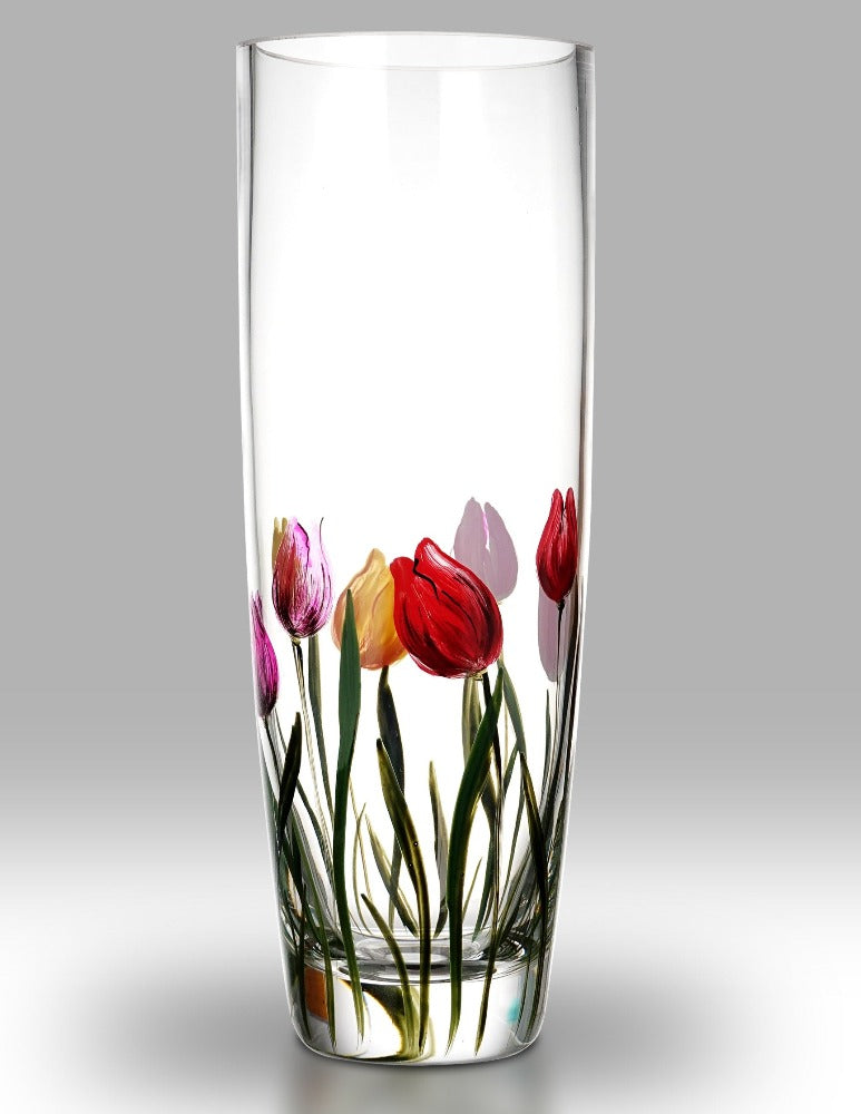 Nobile Rainbow Tulip Cylinder Vase - 25cm