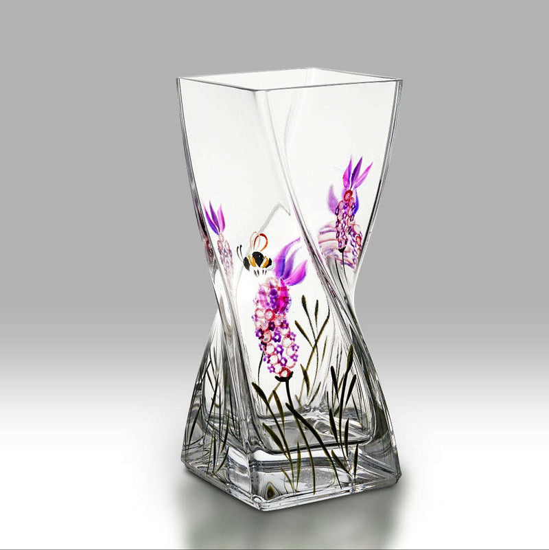 Nobile Lavender Bee Large 25cm Twist Vase Engraveitnow Ltd