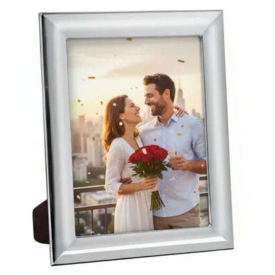 Solid Silver Photo Frame Wide Edge 7" x 5" Portrait 6631EX - Engraveitnow Ltd