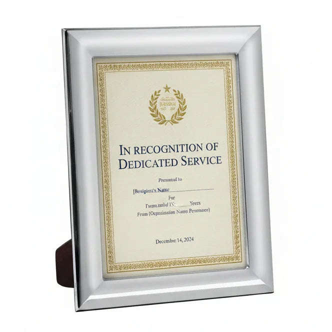 Solid Silver Photo Frame Wide Edge 7" x 5" Portrait 6631EX - Engraveitnow Ltd