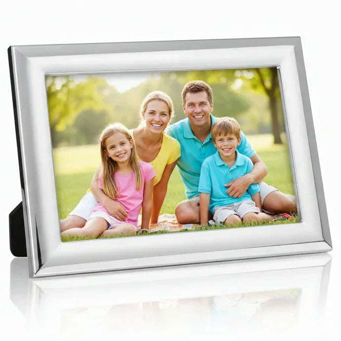 Solid Silver Photo Frame Wide Edge 5" x 3" Landscape 6631L - Engraveitnow Ltd
