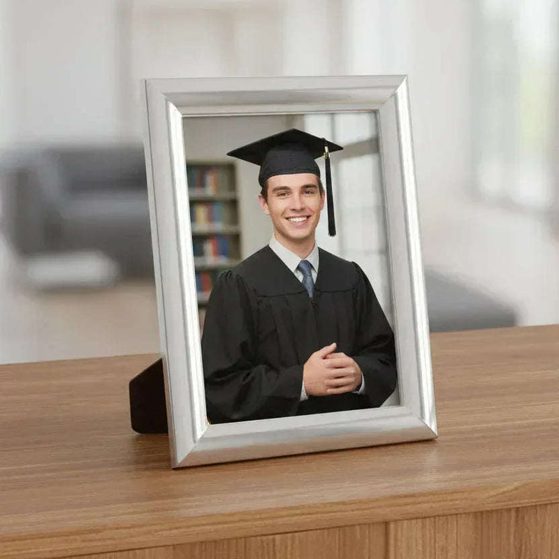 Solid Silver Photo Frame Wide Edge 5" x 3" Portrait 6631L - Engraveitnow Ltd