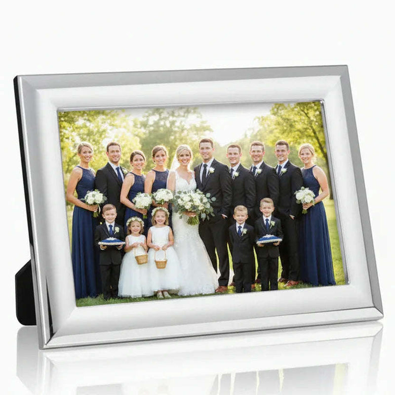 Solid Silver Photo Frame Wide Edge 10" x 8" Landscape 6631GT - Engraveitnow Ltd