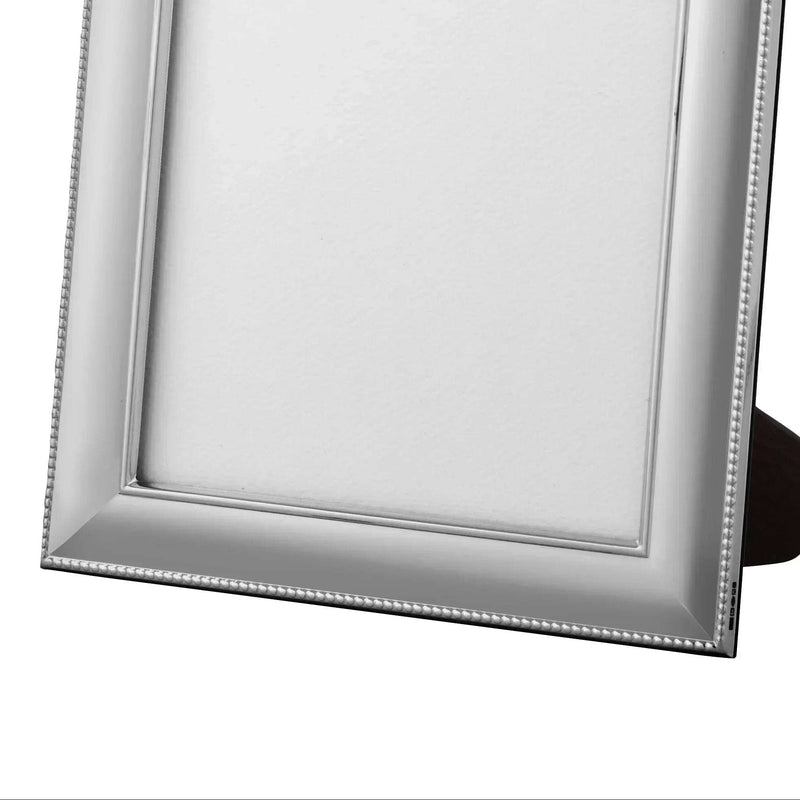 Solid Silver Photo Frame Big Bead Edge 5" x 3" Portrait 6632L - Engraveitnow Ltd