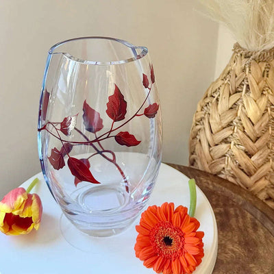 Nobile Ruby Leaf Roundish Vase - 20cm - Engraveitnow Ltd