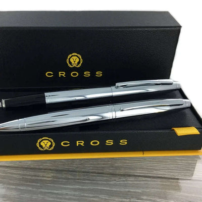 Personalised Cross AT0112-1 & AT0115 Calais Chrome Pen Set2 - Engraveitnow Ltd
