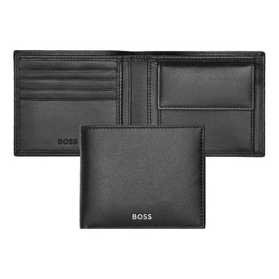 HUGO BOSS Luxury Smooth Black Leather Coin Wallet HLM403A - Engraveitnow Ltd