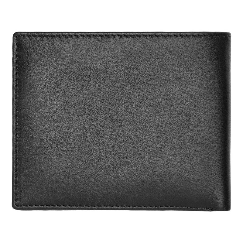 HUGO BOSS Luxury Smooth Black Leather Coin Wallet HLM403A