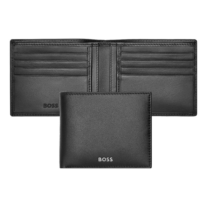 HUGO BOSS Luxury Smooth Black Leather Wallet HLY403A