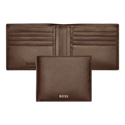 HUGO BOSS Luxury Smooth Brown Leather Slim Wallet HLW403Y - Engraveitnow Ltd