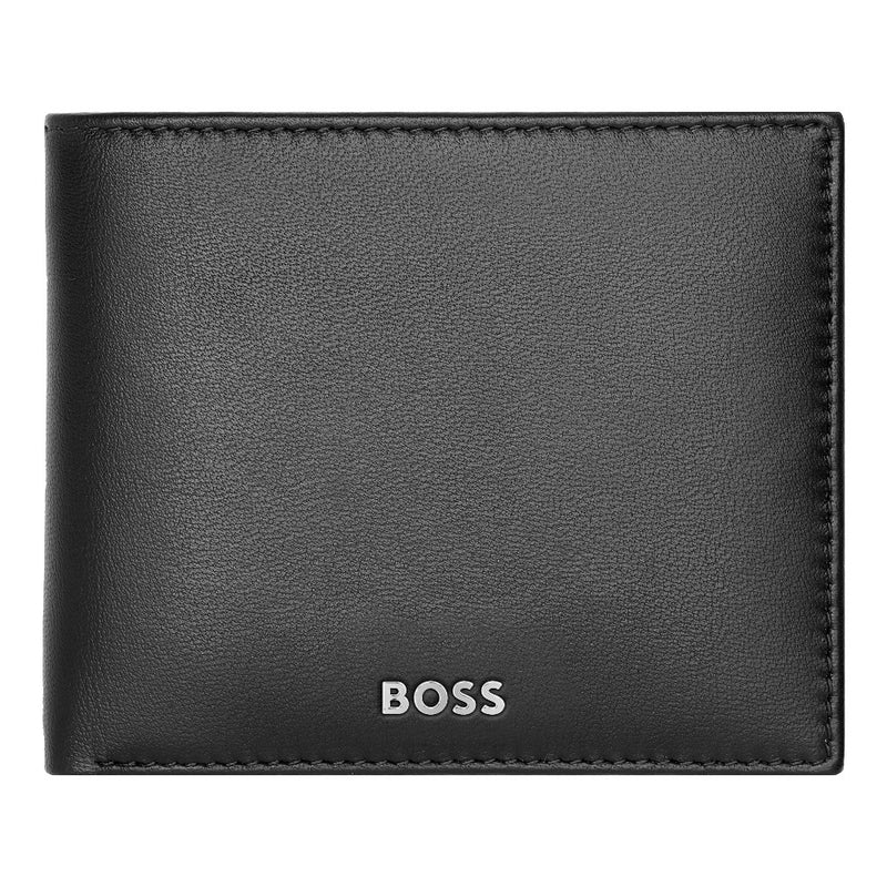 HUGO BOSS Luxury Smooth Black Leather Wallet HLY403A