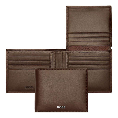 HUGO BOSS Wallet with Flap Luxury Smooth Brown Leather HLY403Y - Engraveitnow Ltd