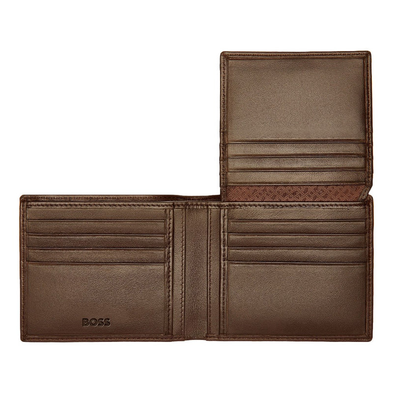 HUGO BOSS Luxury Smooth Brown Leather Wallet HLY403Y