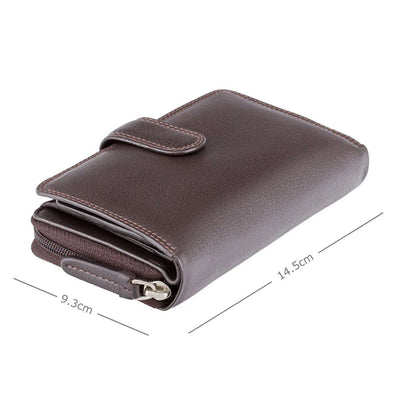 Personalised Soft Brown Leather Purse - Visconti Madame HT33 - Engraveitnow Ltd
