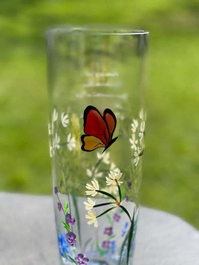 Nobile Butterfly Garden Cylinder Vase - 25cm - Engraveitnow Ltd