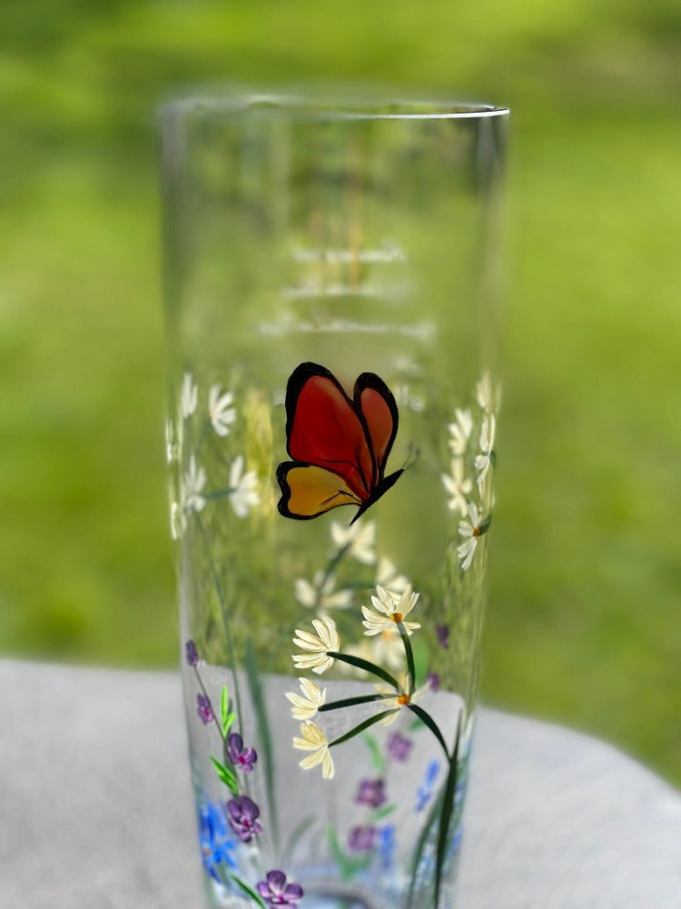 Nobile Butterfly Garden Cylinder Vase - 25cm